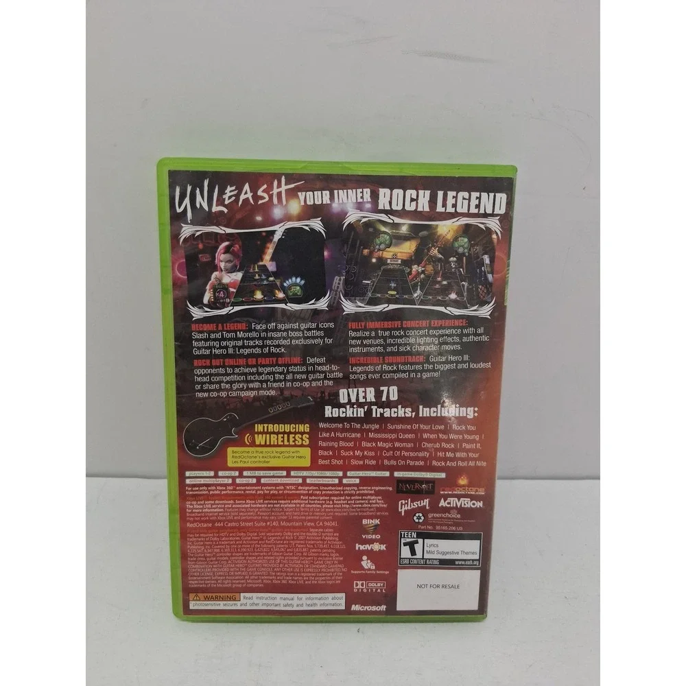 Guitar Hero III Legends of Rock Xbox 360 Game Activision NTSC CIB Complete